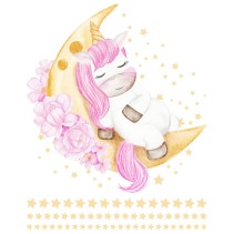 Vinilos decorativos unicornio en la luna